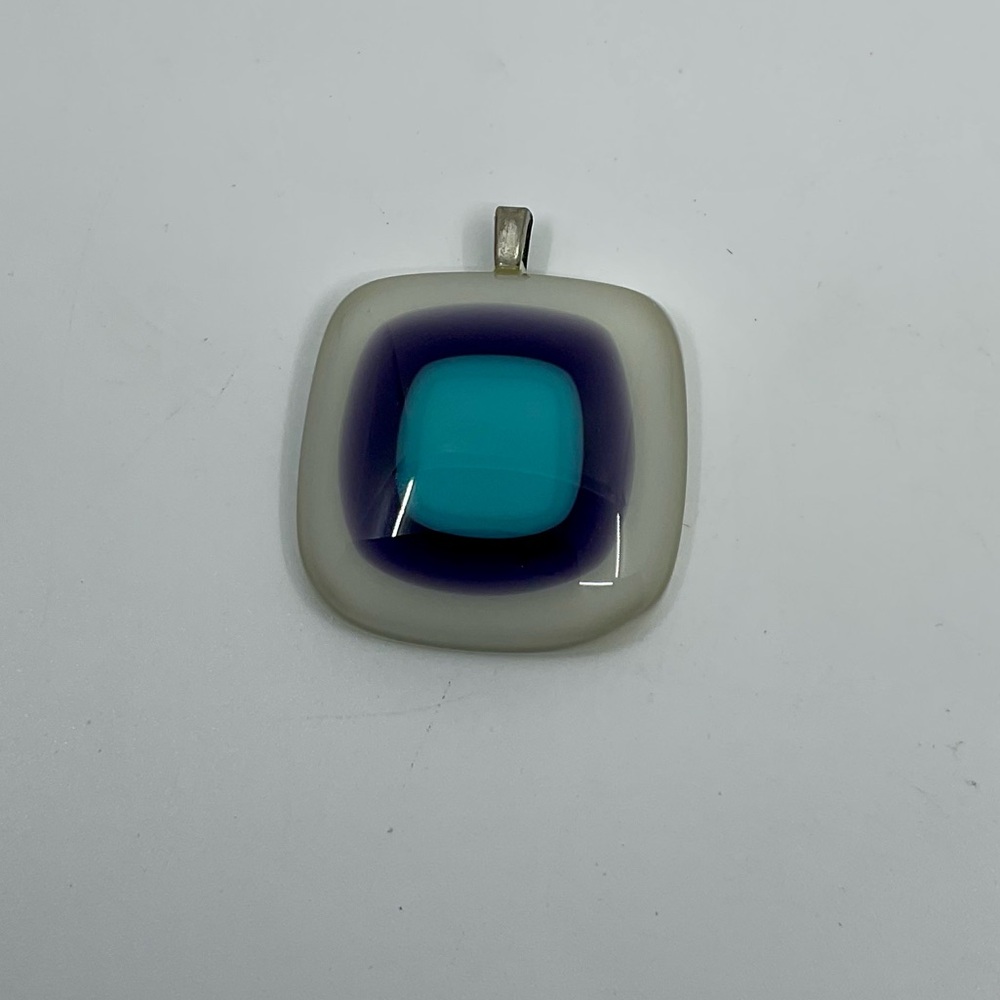 Vintage Artisan Stained Glass Pendant